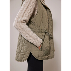 Mint Velvet Khaki Reversible Padded Borg Gilet